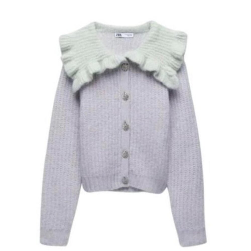 Zara Combination Bib Collar Knit Cardigan